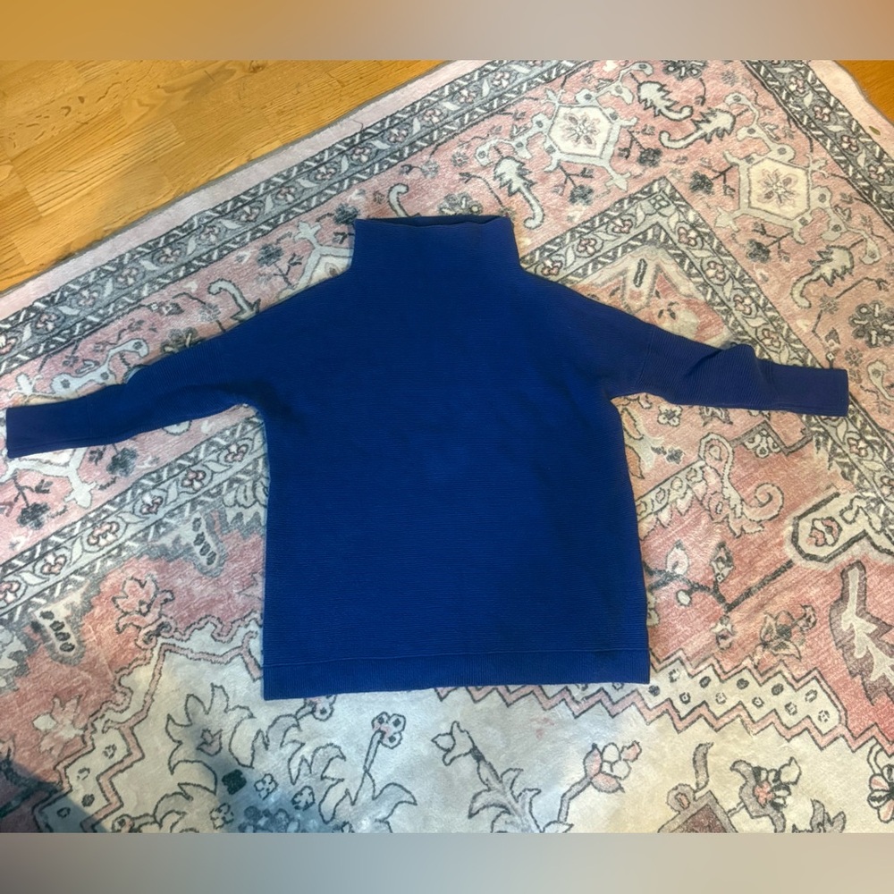 Free People Ottoman Blue/Purple Cotton-blend Oversized Sweater Tunic, size XS